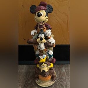 Disney Parks Mickey & Friends Fort Wilderness Lodge 10” Totem Pole Figurine